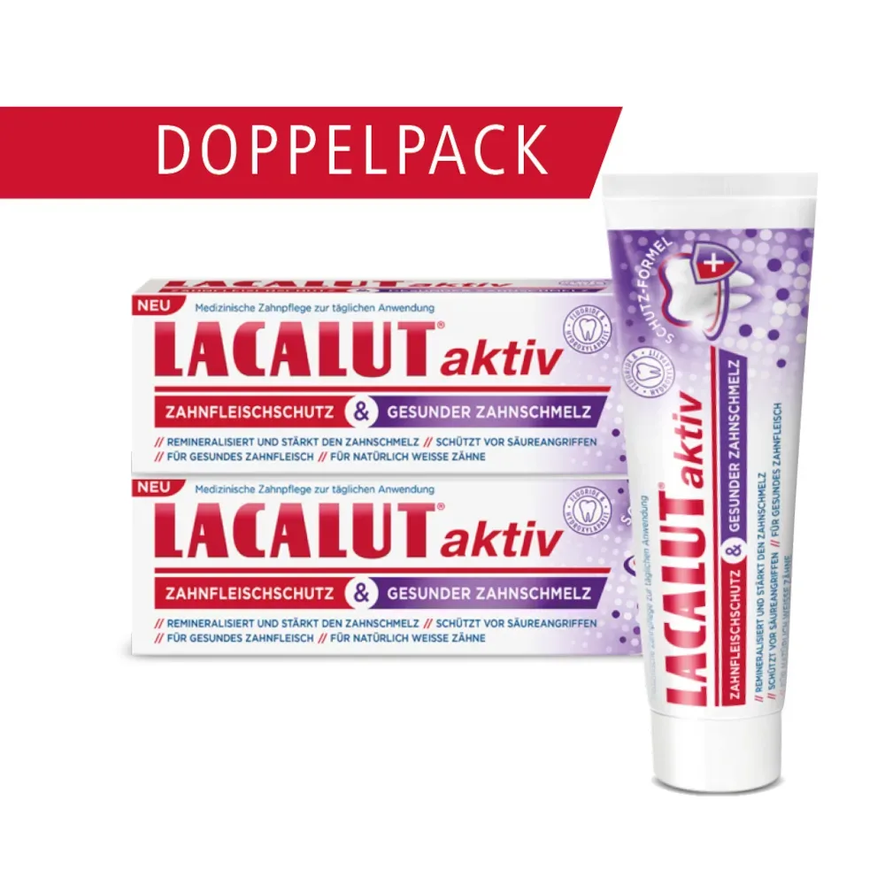LACALUT aktiv Zahnfleischschutz & Gesunder Zahnschmelz Zahncreme Doppelpack 1 Sparset