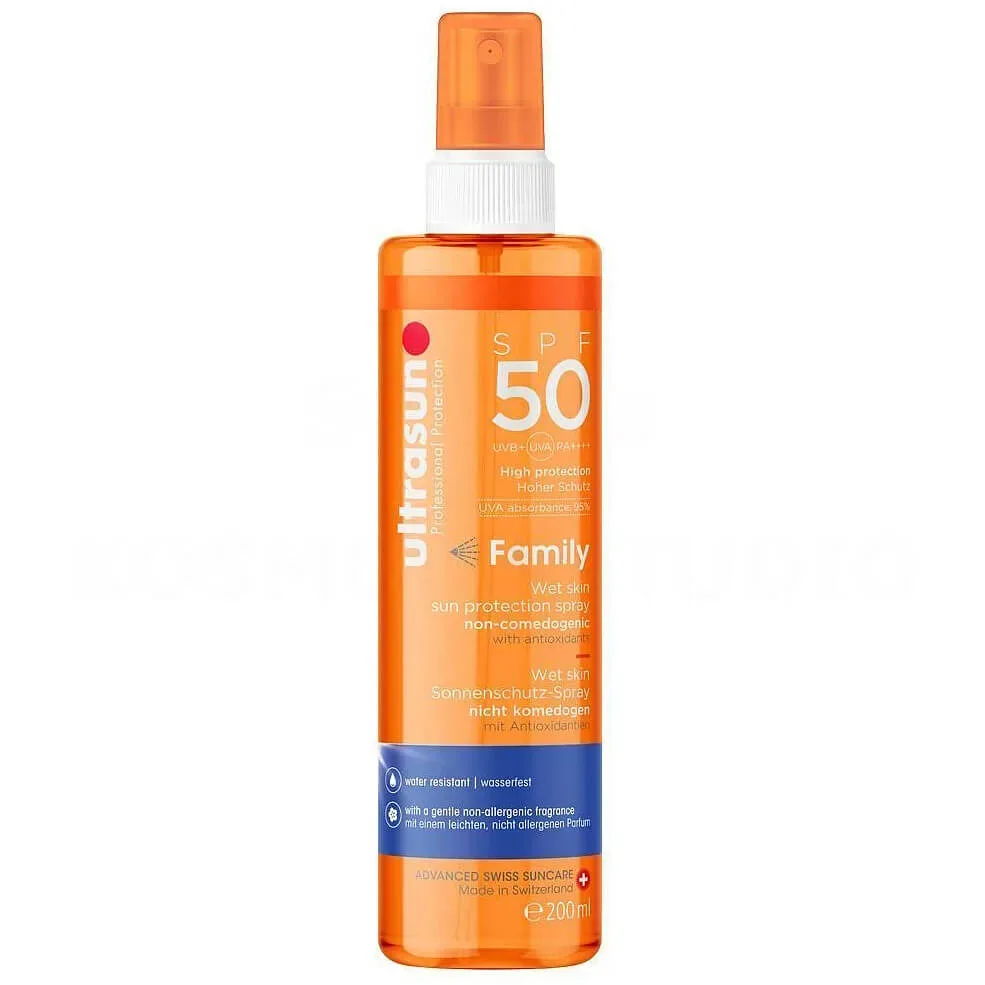 ultrasun Family Wet skin sun protection spray SPF 50 200 ml Gel