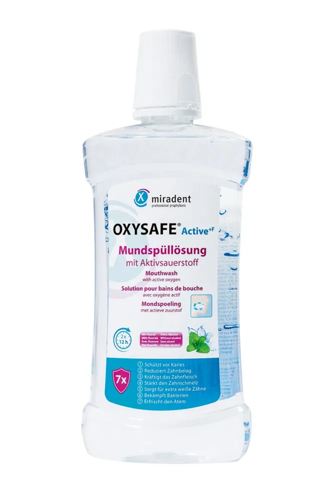 MIRADENT OXYSAFE Active Mundspüllösung 500 ml Mundwasser