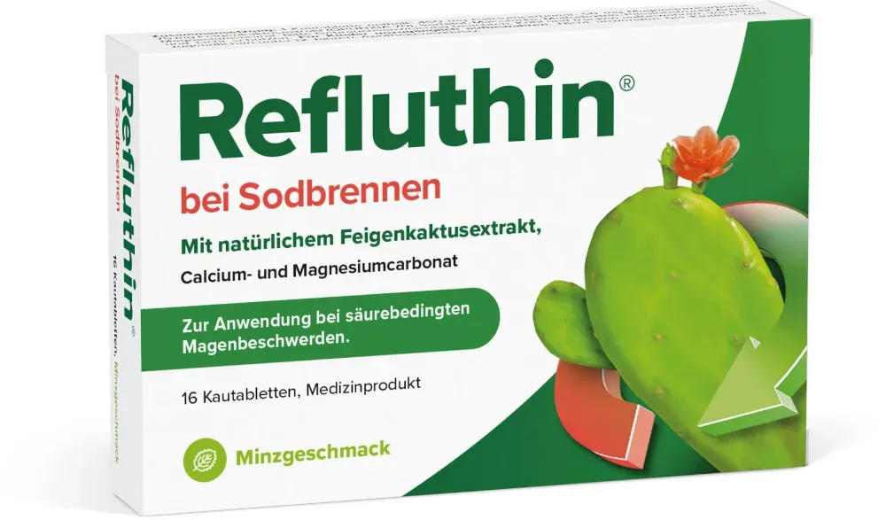 Refluthin bei Sodbrennen Minzgeschmack 16 St Kautabletten