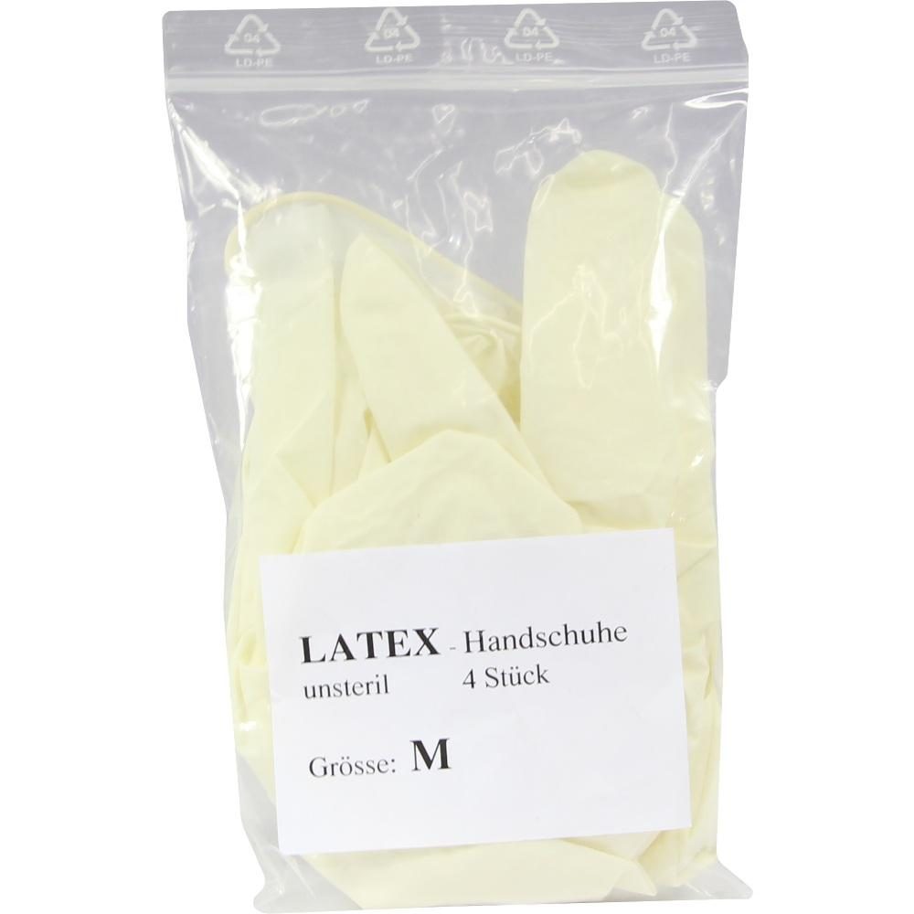 HANDSCHUHE Einmal Latex unsteril mittel 4 St Handschuhe