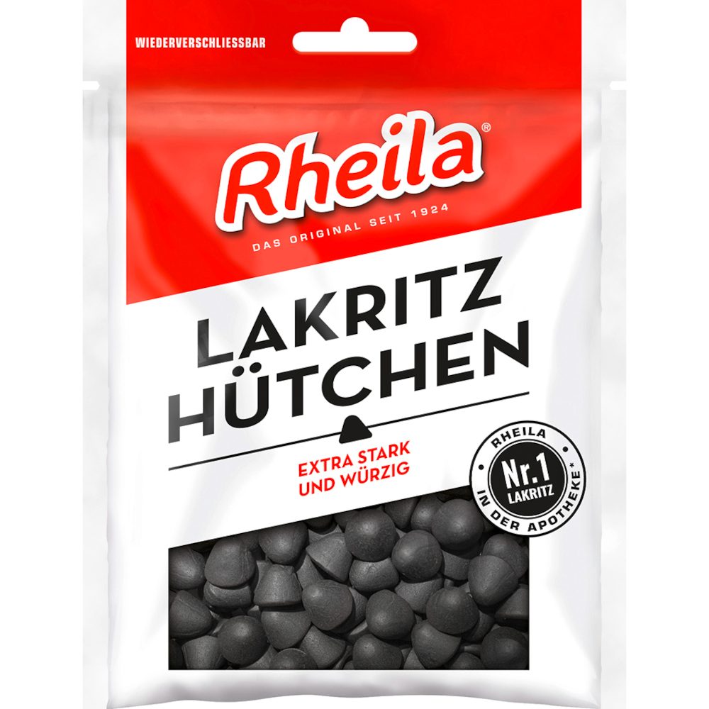 RHEILA Lakritz Hütchen Gummidrops mit Zucker 90 g Bonbons