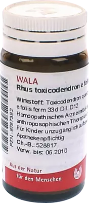 Rhus toxicodendron e foliis D 12 Globuli 20 g Globuli