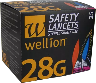 WELLION Safetylancets 28 G Sicherheitseinmallanz. 25 St Lanzetten