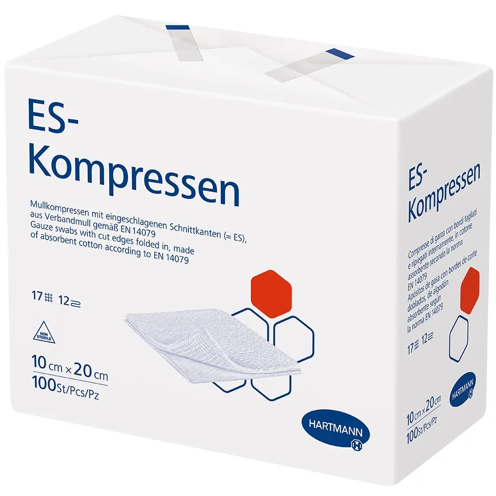 ES-KOMPRESSEN unsteril 10x20 cm 12fach 100 St Kompressen