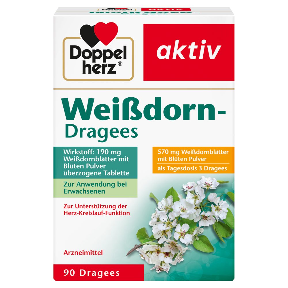 Doppelherz aktiv Weißdorn-Dragees 90 St Überzogene Tabletten