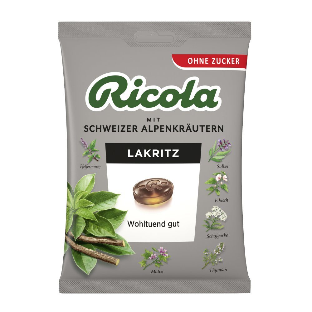 Ricola Lakritz Schweizer Kräuterhbonbon zuckerfrei 75 g Bonbons