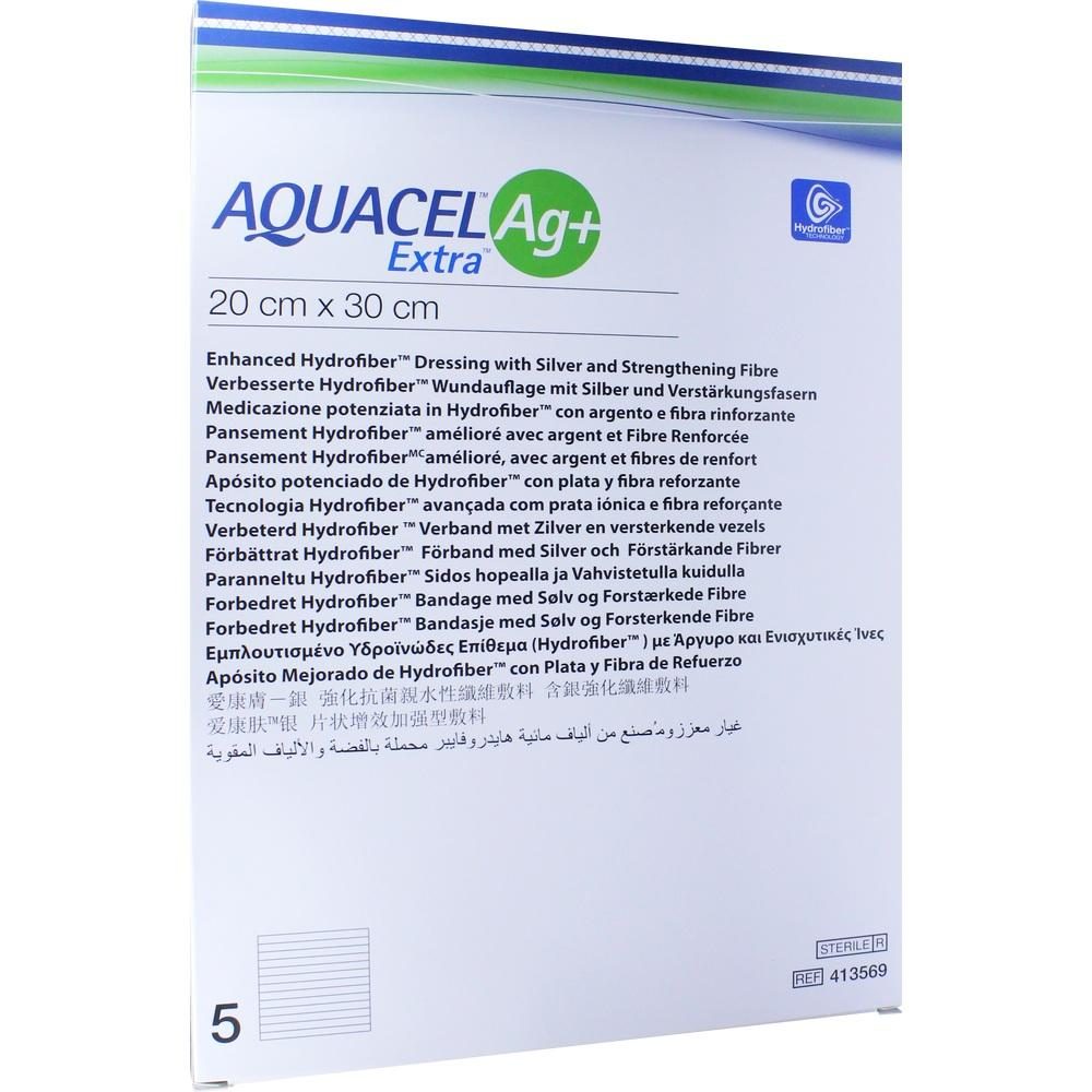 AQUACEL Ag+ Extra 20x30 cm Kompressen 5 St Kompressen