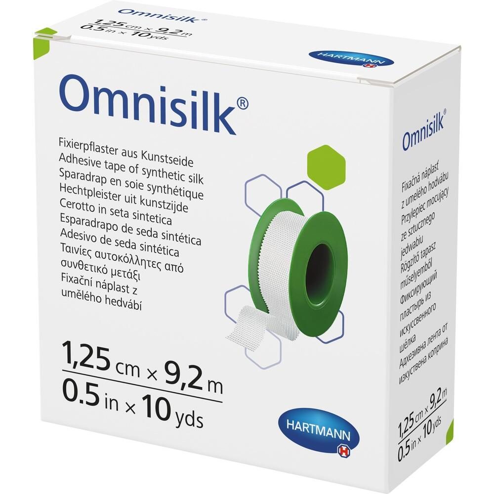 OMNISILK Fixierpflaster Kunstseide 1,25 cmx9,2 m 1 St Pflaster