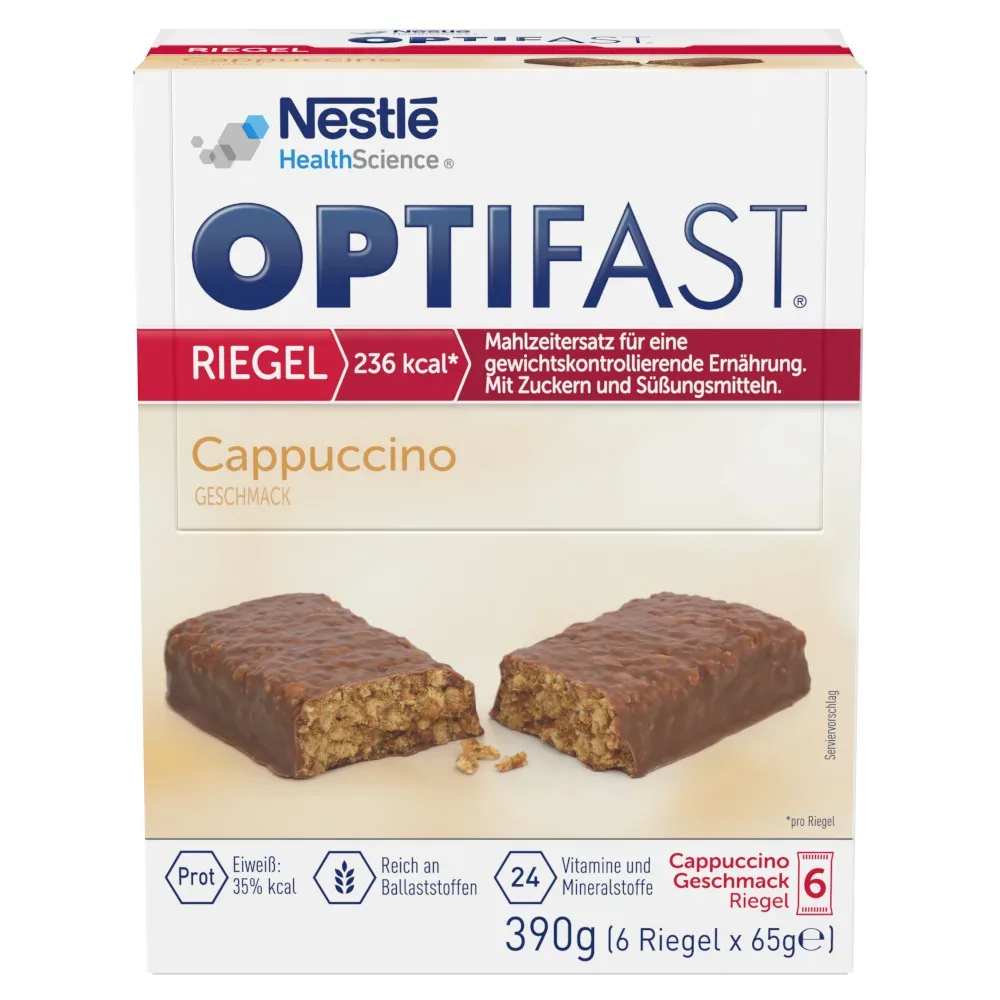 OPTIFAST RIEGEL Capuccino GESCHMACK 6X65 g