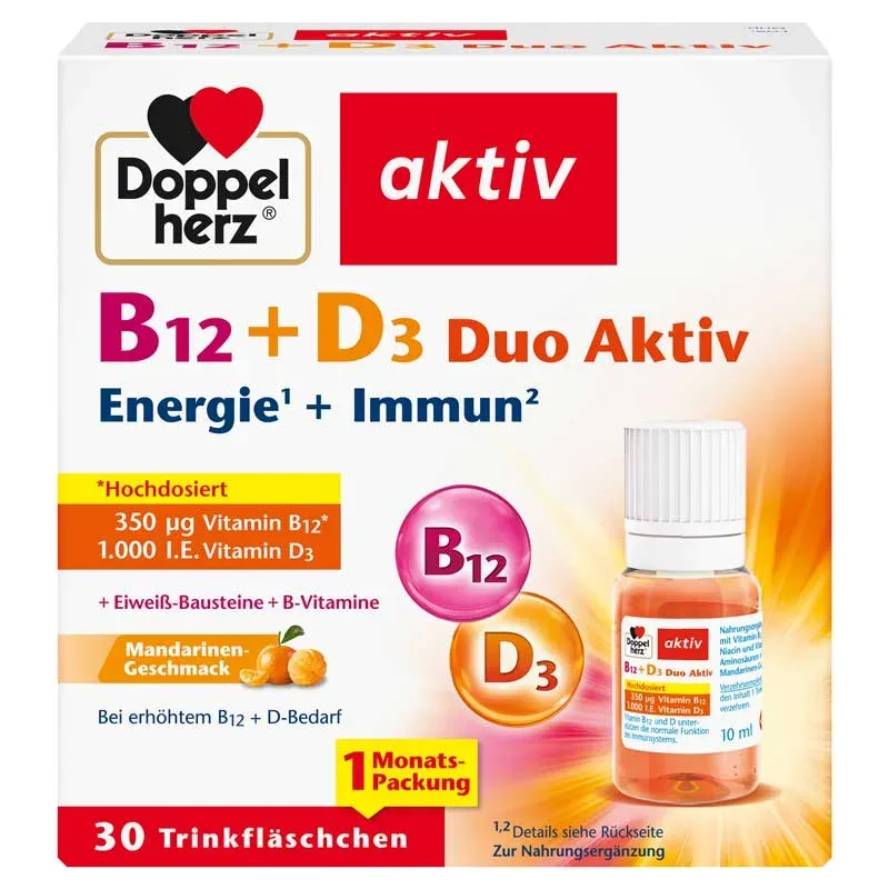 Doppelherz aktiv B12 + D3 Duo Aktiv 30 St Trinkampullen