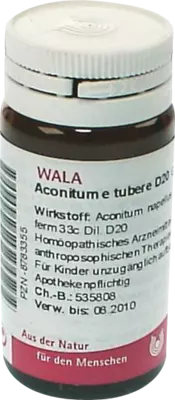 Aconitum e tubere D20 20 g Globuli