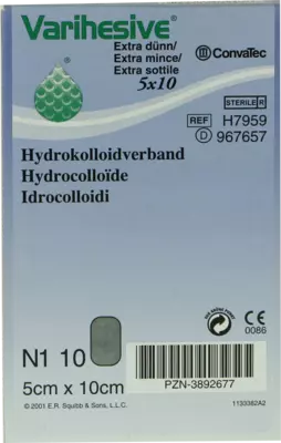 VARIHESIVE extra dünn 5x10 cm HKV hydroaktiv 10 St