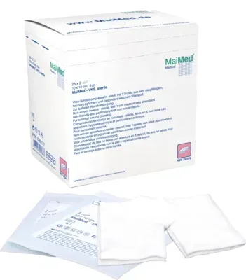 VLIES-SCHLITZKOMPRESSEN 10x10 cm steril 6fach 25X2 St Kompressen