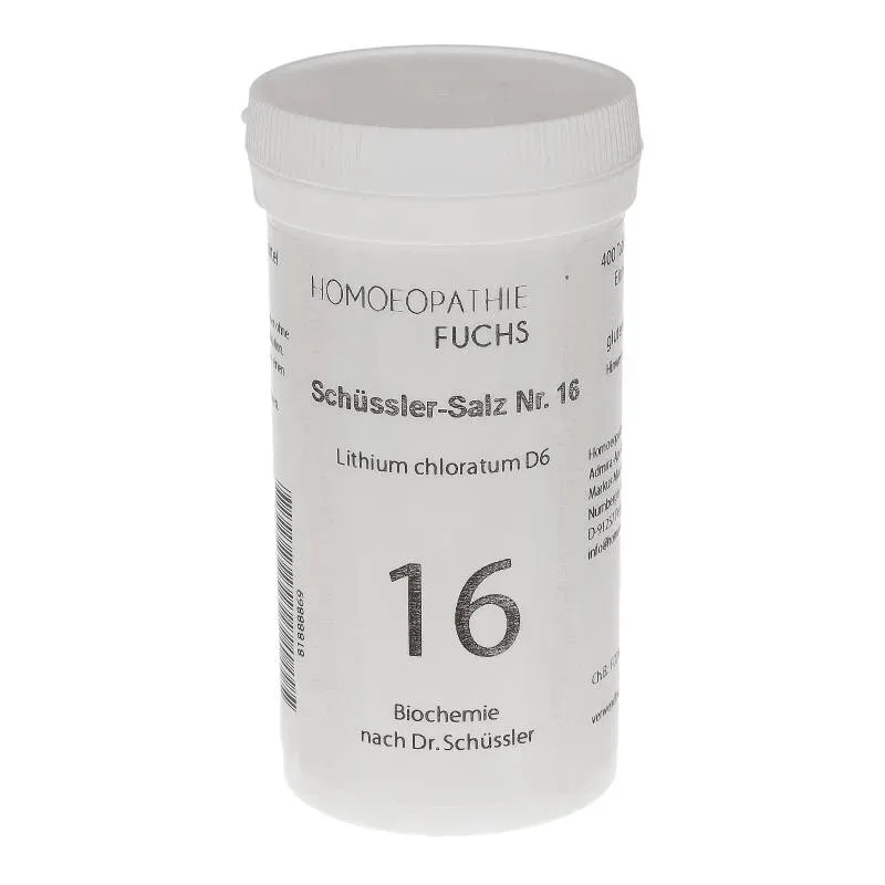HOMOEOPATHIEFUCHS Schüssler-Salz Nummer 16 Lithium chloratum D6 Biochemie 400 St Tabletten