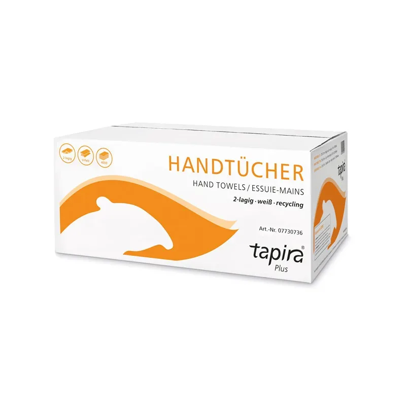 TAPIRA Plus Handtuchpapier 2lg V-Falz, weiß, Recycking 24,5x21 cm 20x200 St