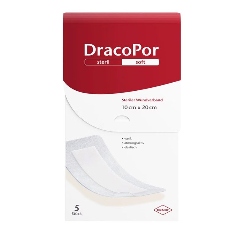 DracoPor steril soft weiß 10 × 20 cm 5 St Verband