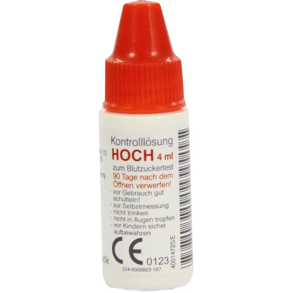GLUCO TEST Plus Kontrolllösung hoch 4 ml Lösung