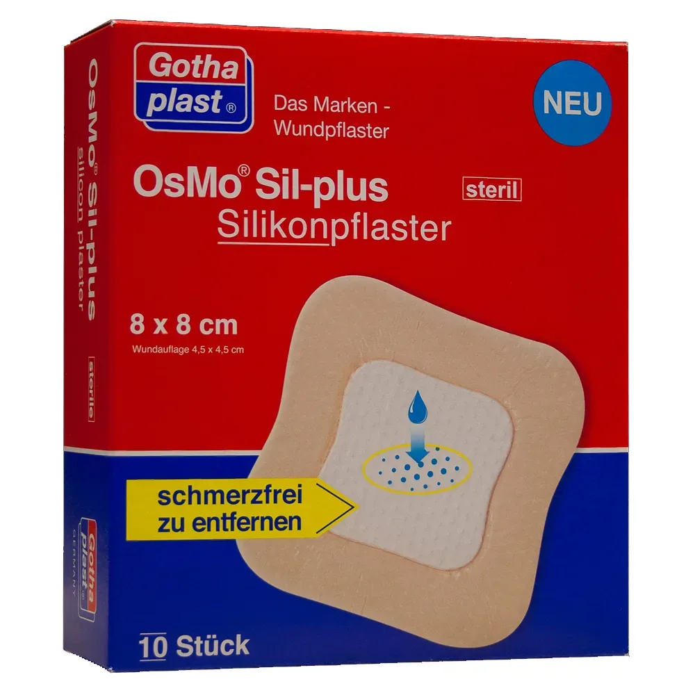 OSMO SIL-plus Silikonpflaster 8x8 cm steril 1 St Pflaster