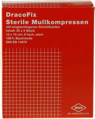 DRACOFIX PEEL Kompressen 10x10 cm steril 8fach 25X2 St Kompressen