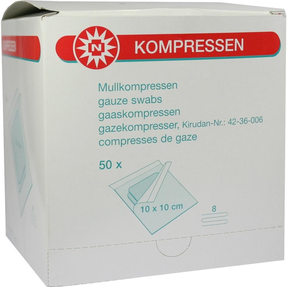 MULLKOMPRESSEN 10x10 cm steril 8fach 50X2 St Kompressen