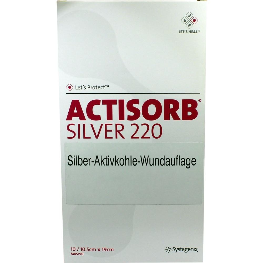 ACTISORB 220 Silver 10,5x19 cm steril Kompressen 10 St Kompressen