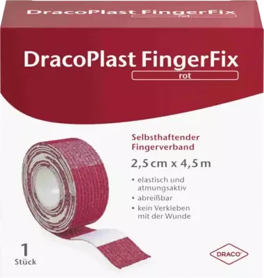 DracoPlast FingerFix rot Selbsthaftender Fingerverband 2,5cm x 4,5m 1 St Pflaster