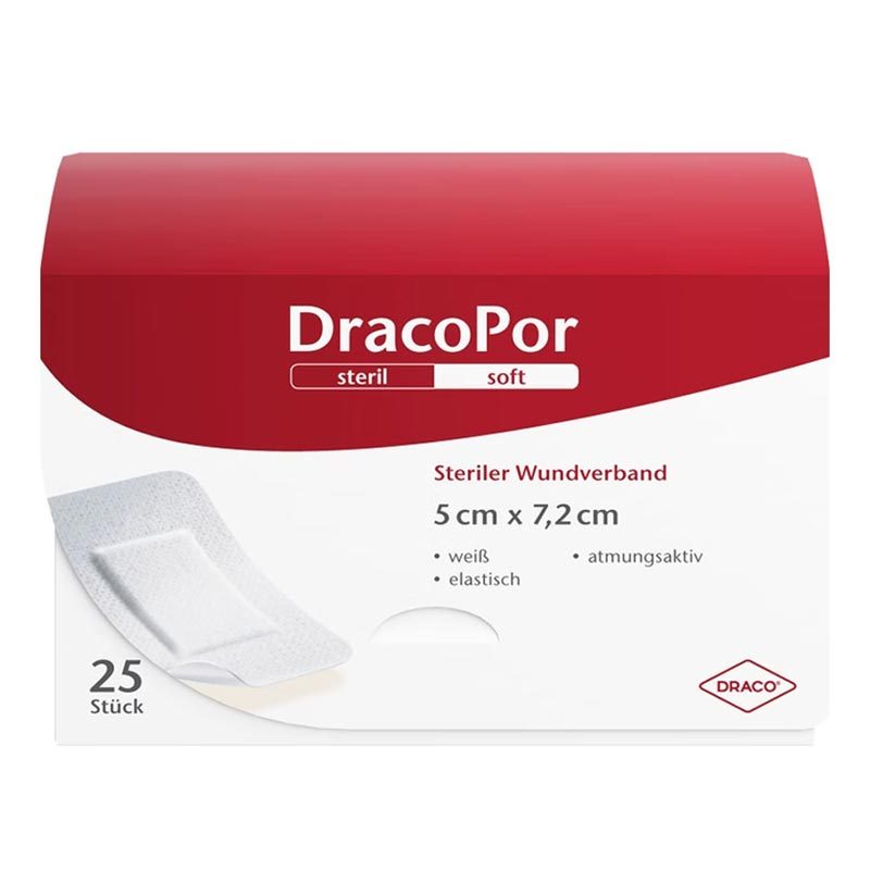 DracoPor steril soft weiß 5 × 7,2 cm 25 St Verband