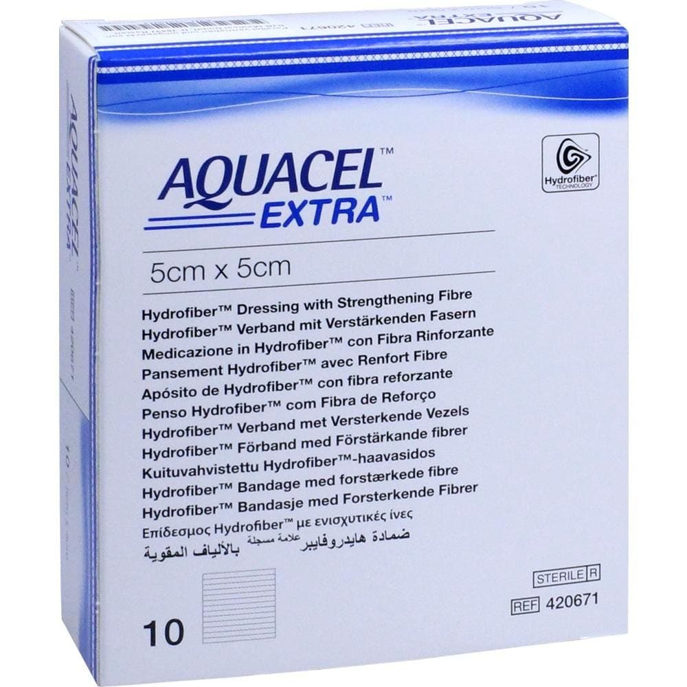 AQUACEL Extra 5x5 cm Verband 10 St Kompressen