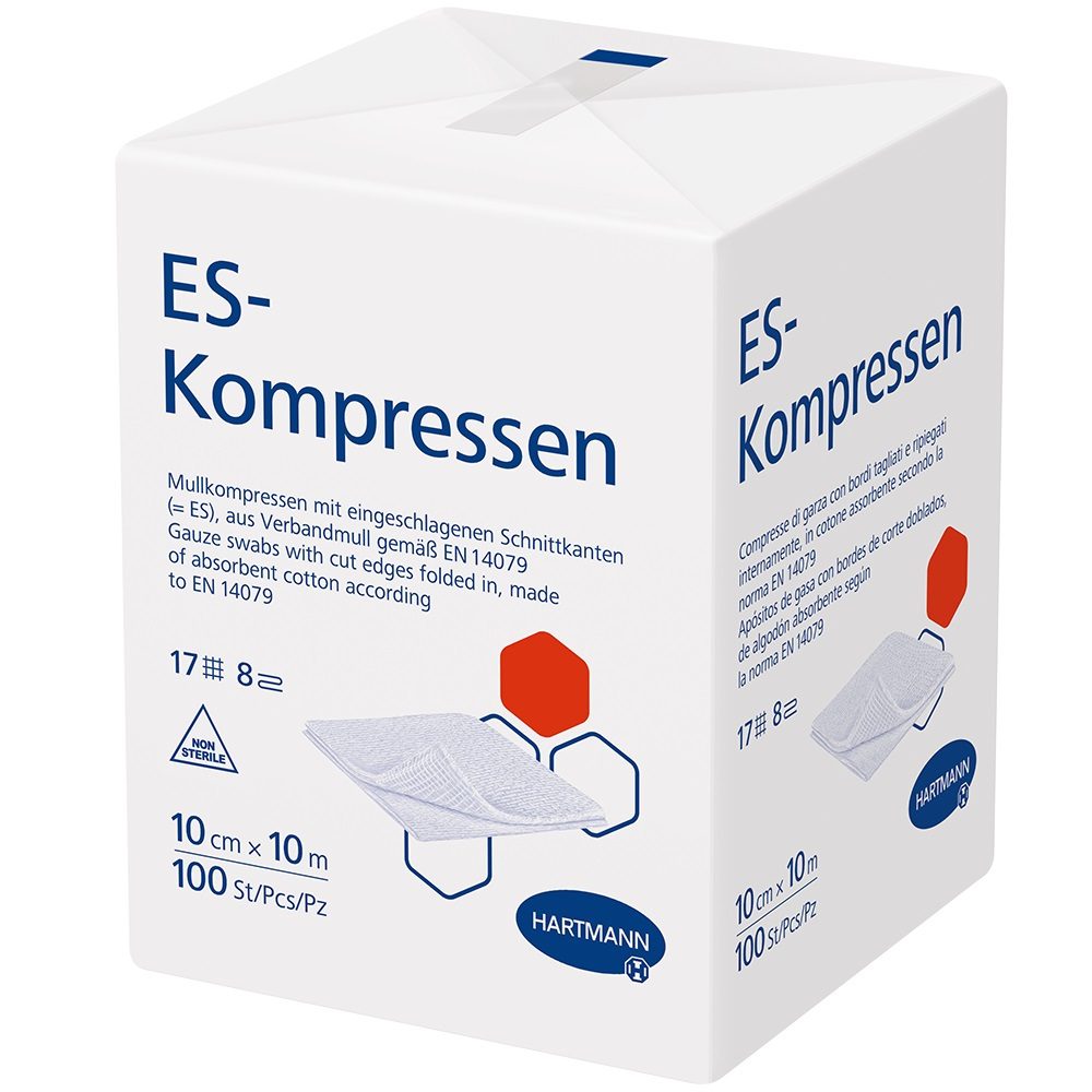 ES-KOMPRESSEN unsteril 10x10 cm 8fach 100 St Kompressen