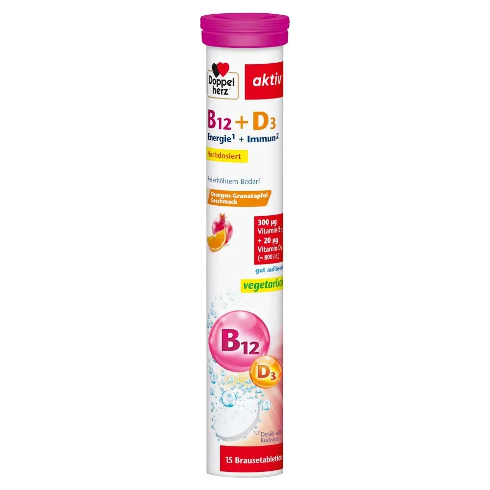 Doppelherz aktiv Vitamin B12 + D3  15 St Brausetabletten