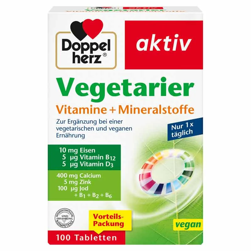 Doppelherz aktiv Vegetarier Vitamine + Mineralstoffe 100 St Tabletten