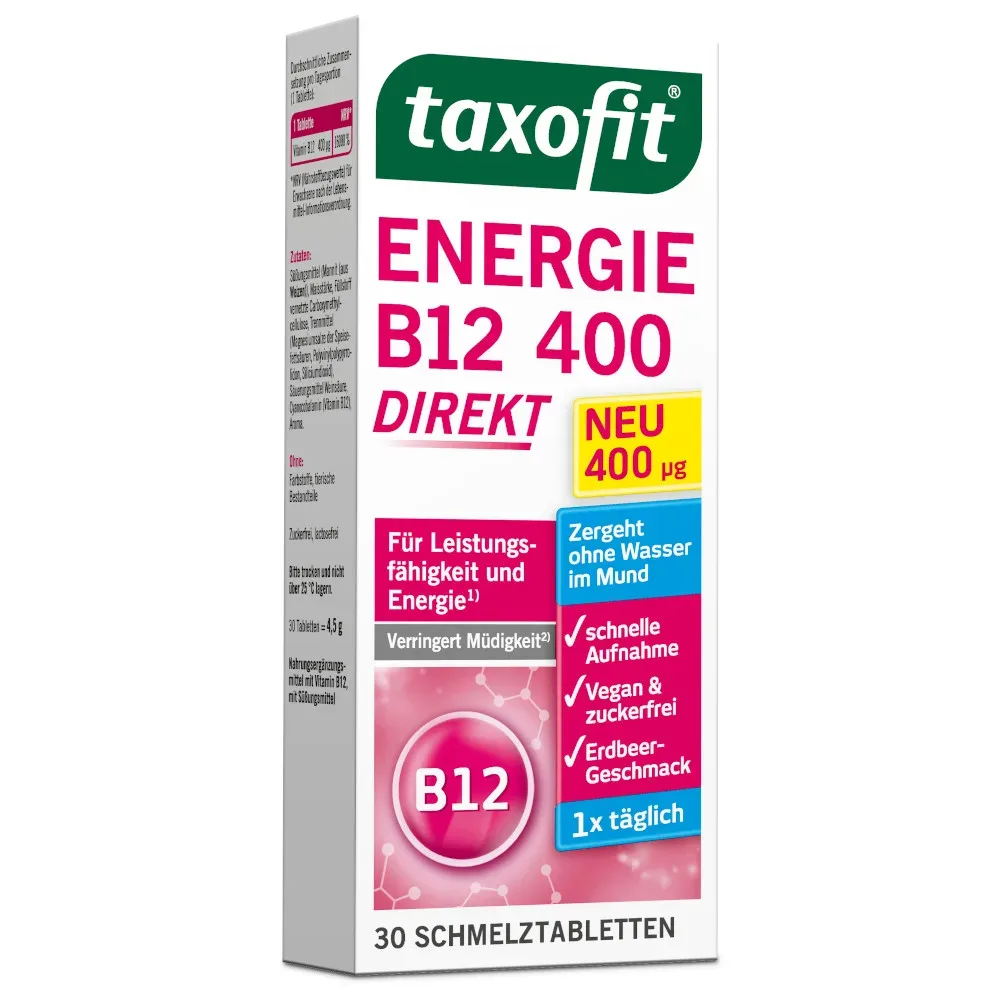 taxofit ENERGIE B12 400 Direkt 30 St Schmelztabletten