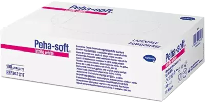 PEHA-SOFT nitrile white Unt.Hands.unsteril pf S 100 St Handschuhe