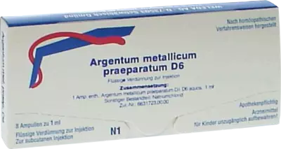 WELEDA ARGENTUM METALLICUM praeparatum D 6 Ampullen 8 St Ampullen