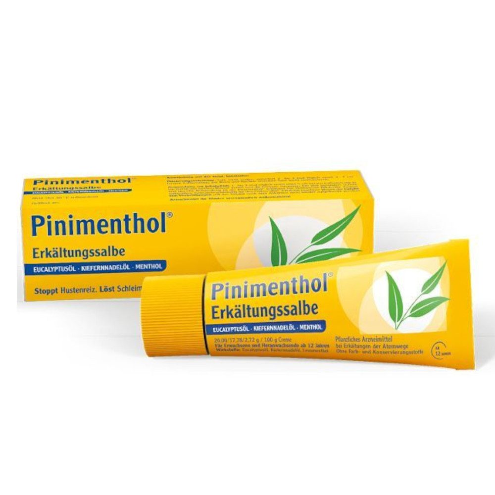 Pinimenthol Erkältungssalbe mit Eucalyptusöl, Kiefernnadelöl und Menthol 20 g Creme
