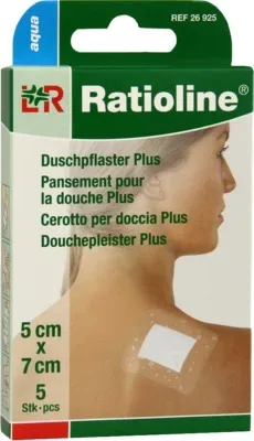 RATIOLINE aqua Duschpflaster Plus 5x7 cm steril 5 St Pflaster