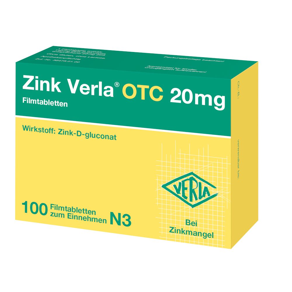 Zink Verla OTC 20mg 100 St Filmtabletten