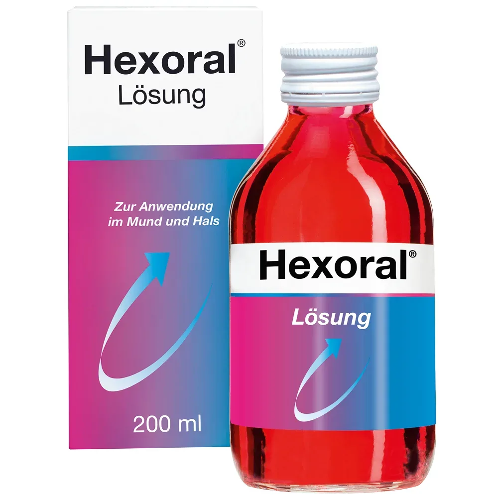 Hexoral Lösung bei Entzündungen in Mund und Rachen