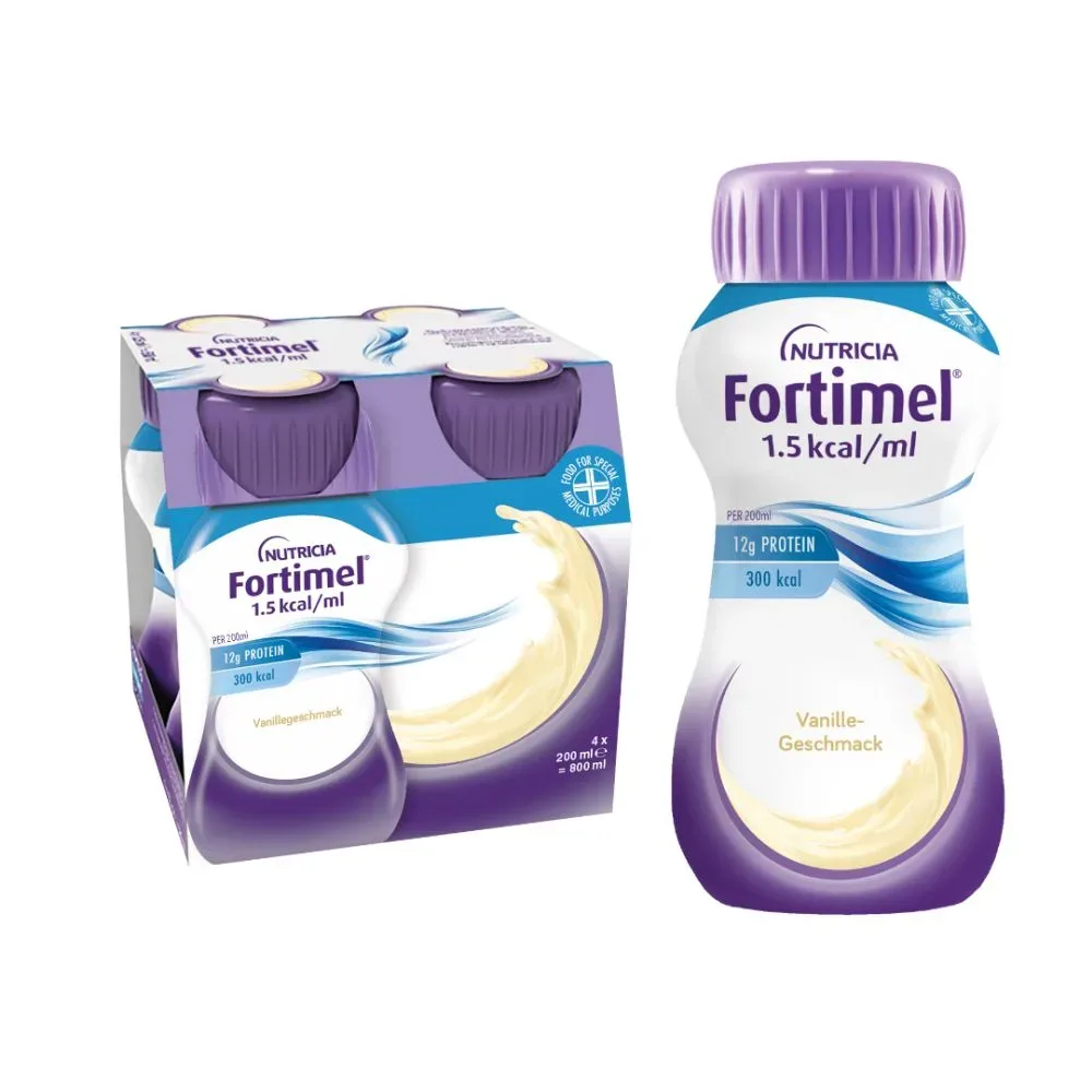 NUTRICIA Fortimel 1,5kcal / ml Vanille-Geschmack 4X200 ml Flüssigkeit