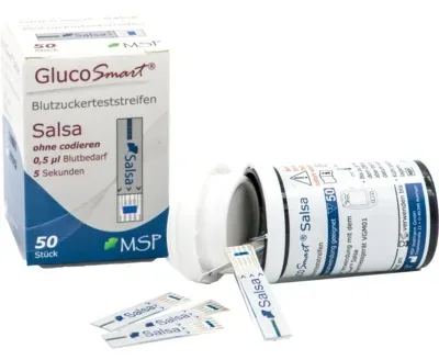 GLUCOSMART Salsa Blutzuckerteststreifen Dose 50 St Teststreifen