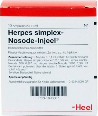 HERPES SIMPLEX Nosode Injeel Ampullen 10 St Ampullen