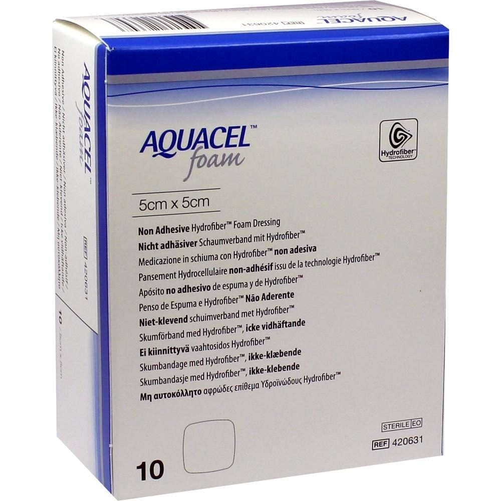 AQUACEL Foam nicht adhäsiv 5x5 cm Verband 10 St Verband