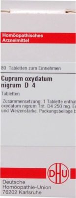 CUPRUM OXYDATUM nigrum D 4 Tabletten 80 St Tabletten