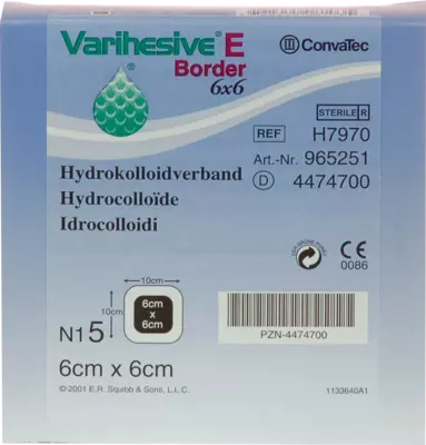 VARIHESIVE E Border 6x6 cm HKV hydroaktiv 5 St