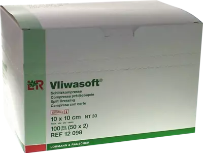 VLIWASOFT Schlitzkompressen 10x10 cm steril 4lagig 50X2 St Kompressen