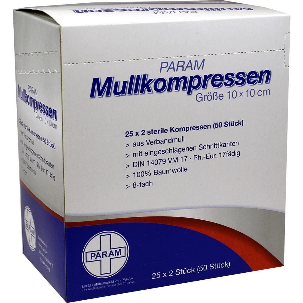 MULLKOMPRESSEN 10x10 cm steril 8fach 25X2 St Kompressen
