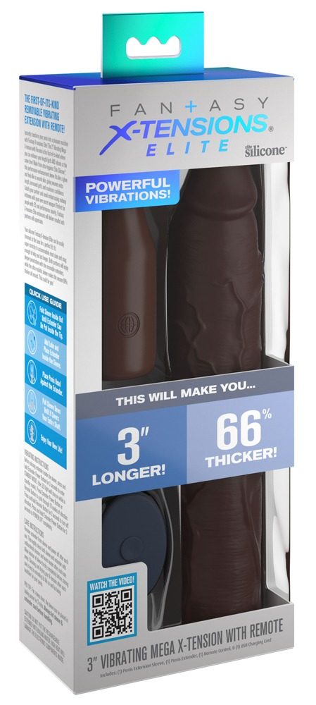 Vibro-Penishülle ?3? Vibrating Mega X-tension with Remote? mit Fernbedienung