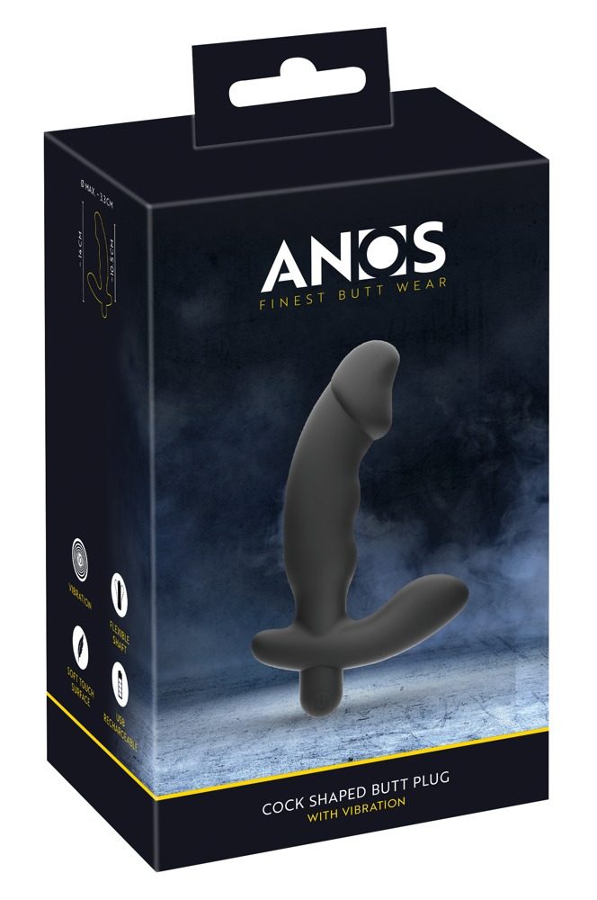 Analplug ?Cock Shaped Butt Plug with Vibration?, 10 Vibrationsmodi
