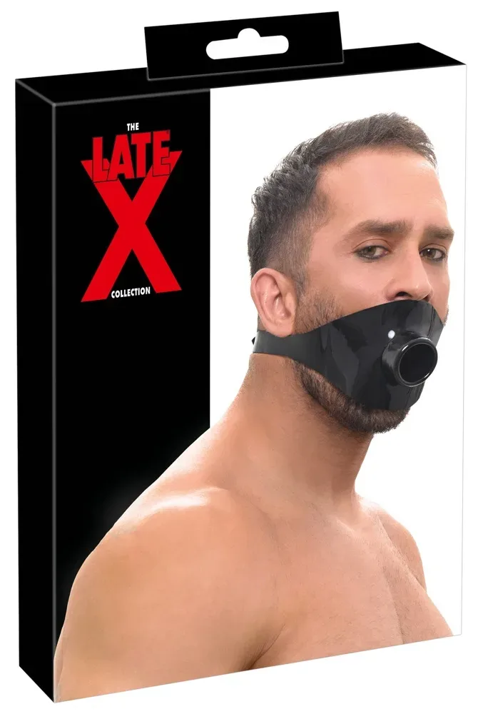 Latex-Knebelmaske mit Mundrohr